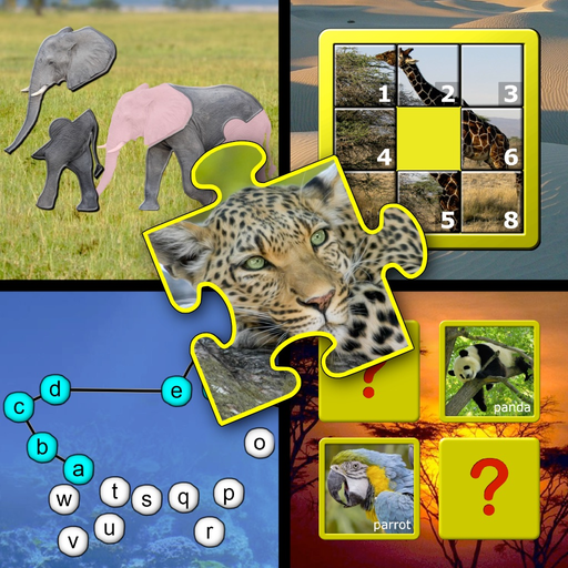 Kids animal puzzle and memory skill games app icon