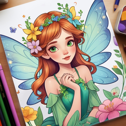 Fairy coloring book for girls app icon
