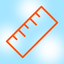 Measure distance on map. Land icon