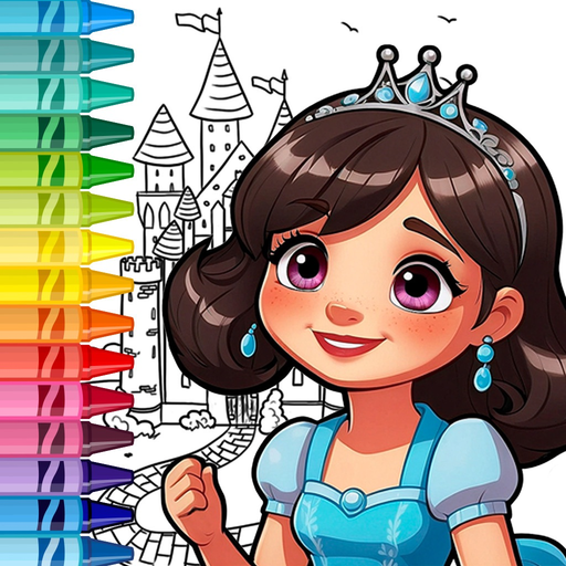 Color your favorite princess app icon
