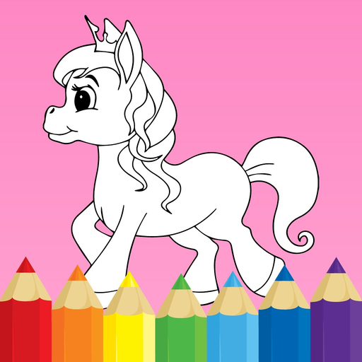 Coloring book Unicorn & Horses app icon