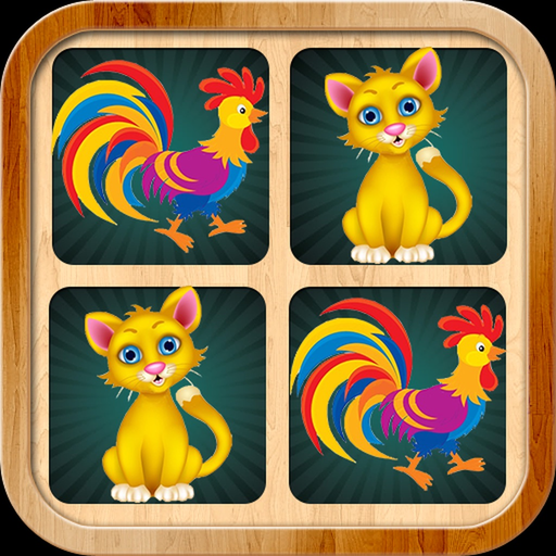 Animals matching game for kids with real sounds app icon