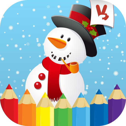 Winter coloring book for toddlers: Kids drawing, painting and doodling games for children app icon