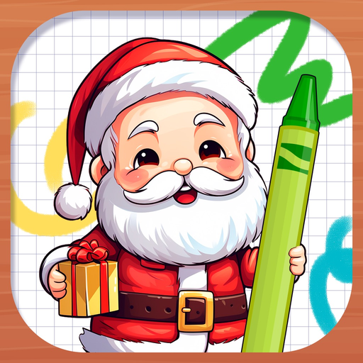 Santa Claus color pages app icon