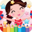 Little Girls Drawing Coloring Book - Cute Caricature Art Ideas pages for kids icon