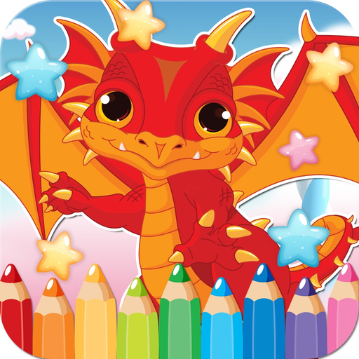 Dragon Drawing Coloring Book - Cute Caricature Art Ideas pages for kids app icon