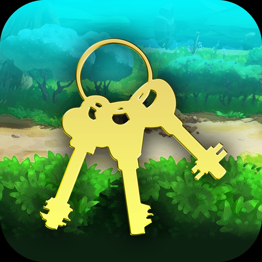 Suspicious garden scene app icon