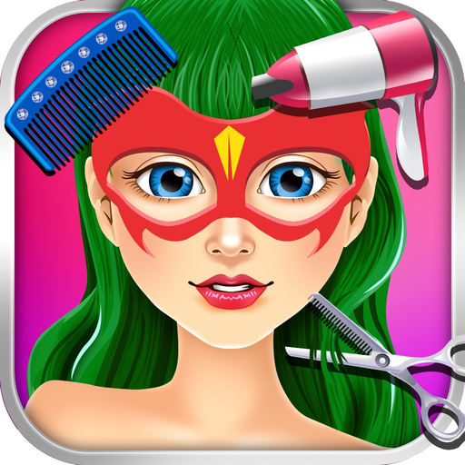 Superhero Princess Hair Salon - fun nail makeover & make-up spa girl games for kids! app icon