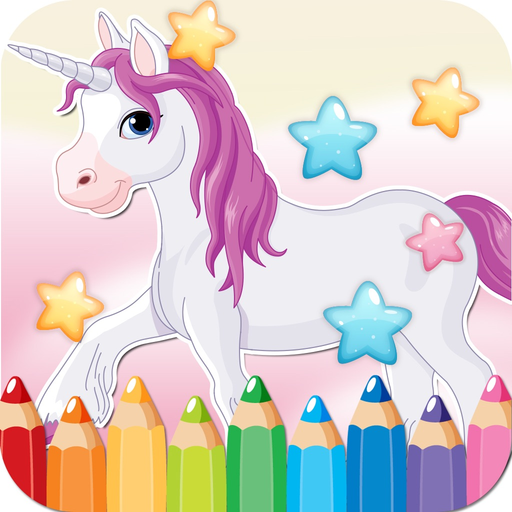 Little Unicorn Drawing Coloring Book - Cute Caricature Art Ideas pages for kids app icon