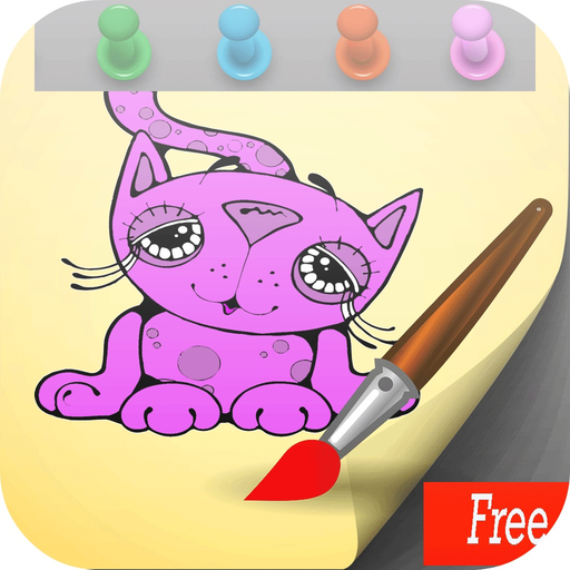 Kitty and Cat Coloring Book Game : Basic Start app icon