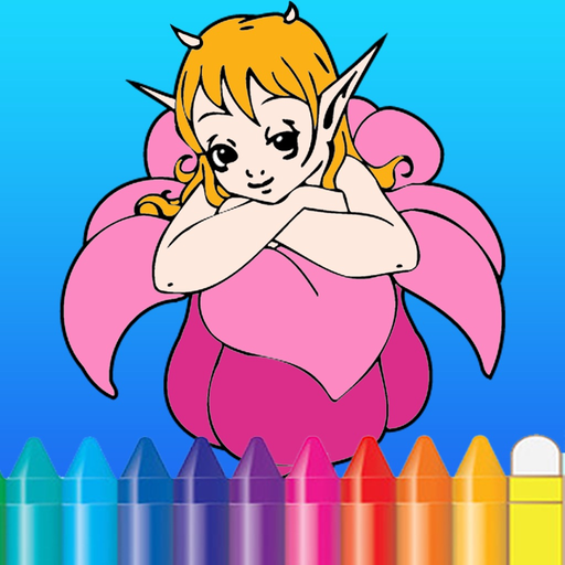 Fantasy elf girl coloring book - Drawing painting for adult app icon