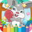 Coloring Book Rabbit Drawing Pages - free learning painting cool games for the kids girls icon