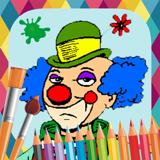 Book of clowns to paint app icon