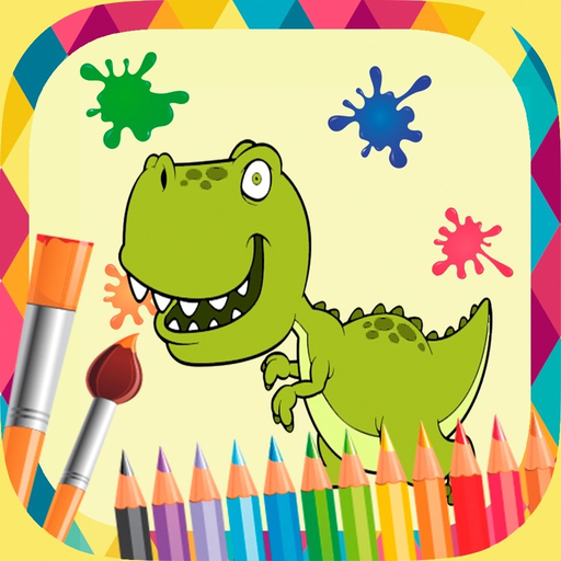 Book of dinosaurs to paint app icon