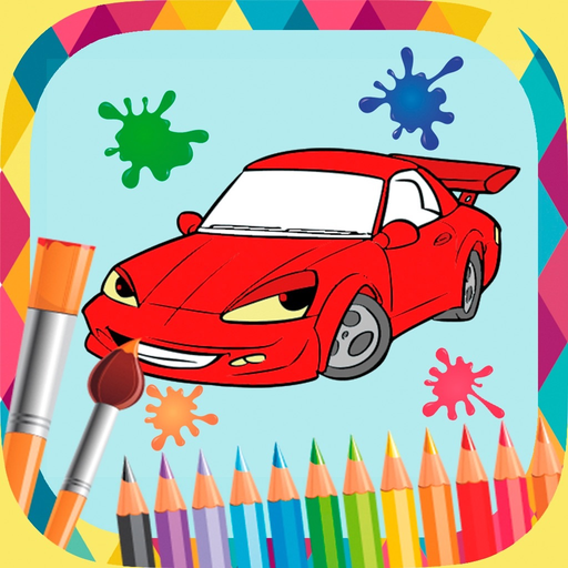 Cars coloring book to paint app icon