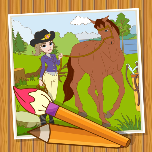 Coloringbook Horses  – Color, design and play with your own little horse and pony app icon