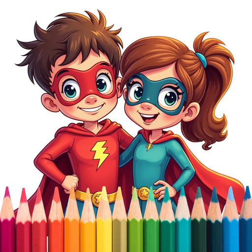 Super heroes drawing pages app app icon