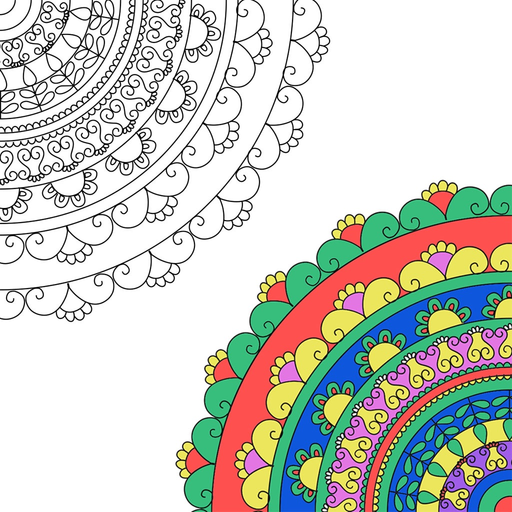 Adult Coloring Book - Free Fun Games for Stress Relieving Color Therapy and Share app icon