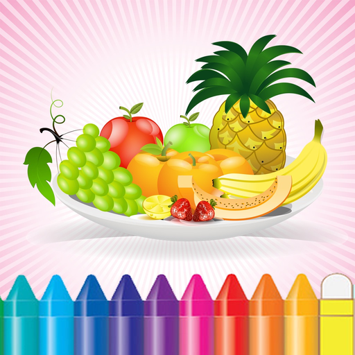 Food Coloring Book for Kids - Fruit Vegetable drawing games app icon