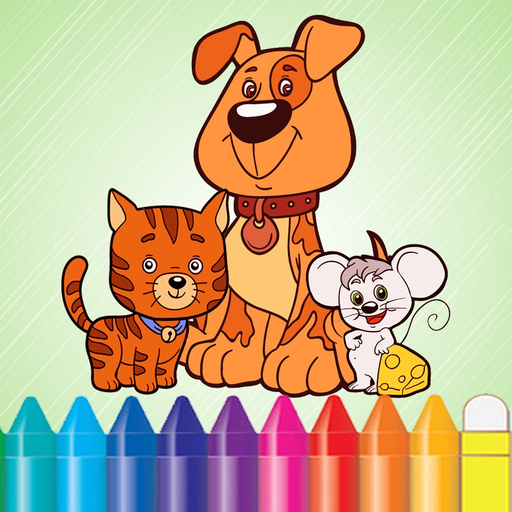 Animal Dog Cat & Rat Coloring Book - Drawing for Kids Games app icon