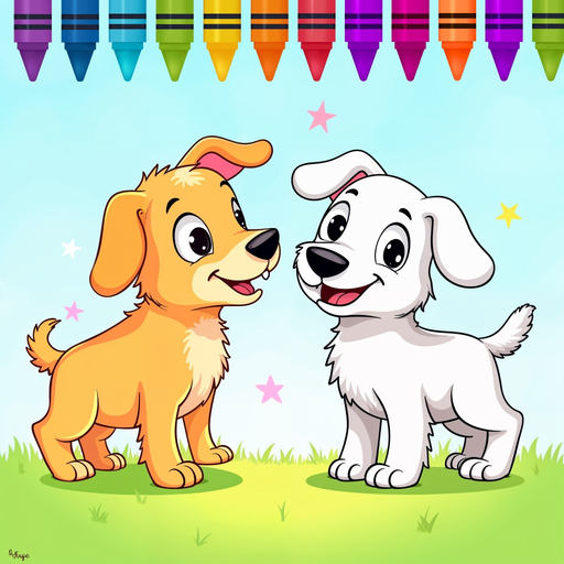 Dogs coloring book game pets app icon