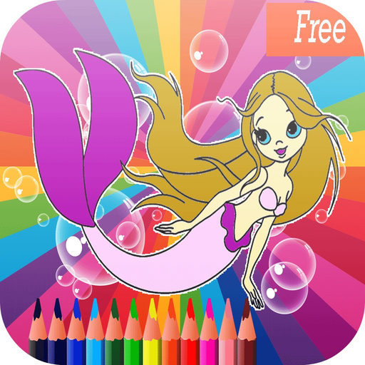 Mermaid Princess magical girl coloring pages:free printable app icon