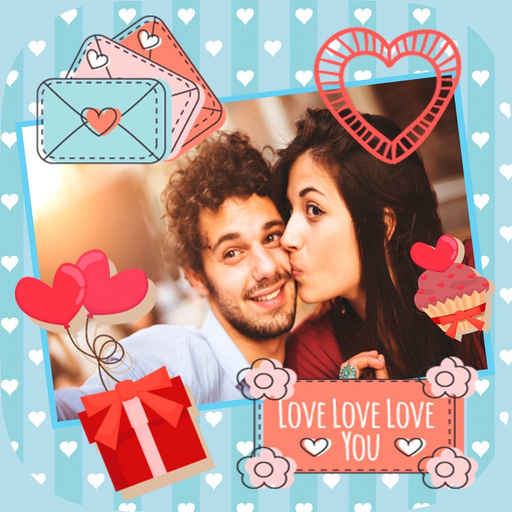 Love photo frames create cards app icon