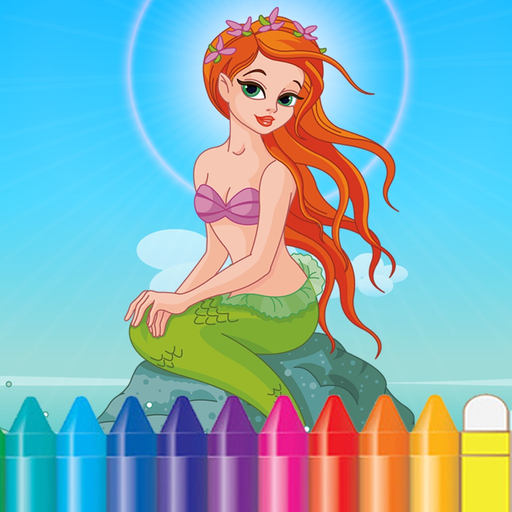 Mermaid & Sea Animal Coloring Book - Drawing for Kids Games app icon