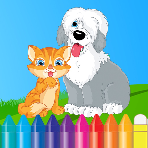 Dog & Cat Coloring Book - Animal Drawing for Kids Free Game app icon