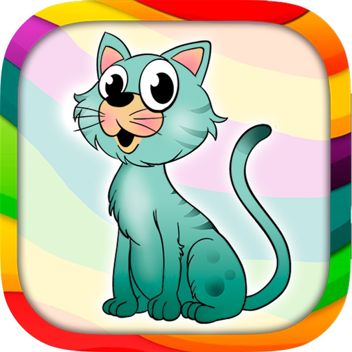 Paint cats – lovely kittens coloring book app icon