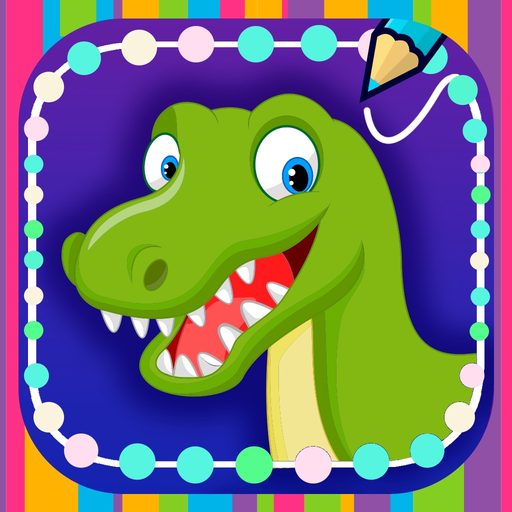 Connect and paint dinosaurs app icon