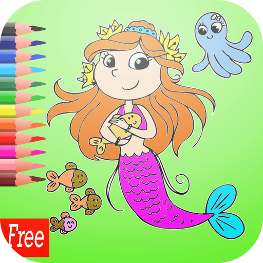 Games Princess Mermaid Coloring Book Art Pad:Easy painting for little kids app icon