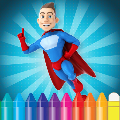Cartoon Superhero Coloring Book - Drawing for kid free game app icon
