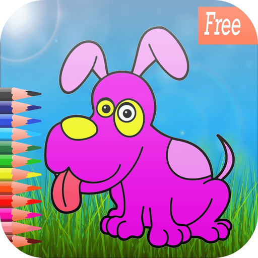 Dog art pad : Learn to paint and draw animal coloring pages printable for kids free app icon
