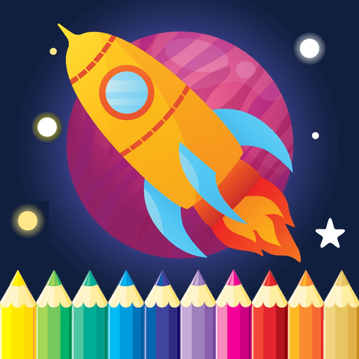 Rockets & Spaceships Coloring - Drawing for kids free games app icon