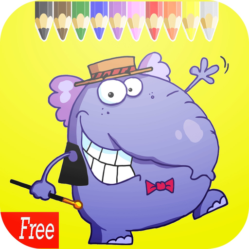 Animals Cartoon art pad : Learn to paint and draw animals coloring pages printable for kids free app icon