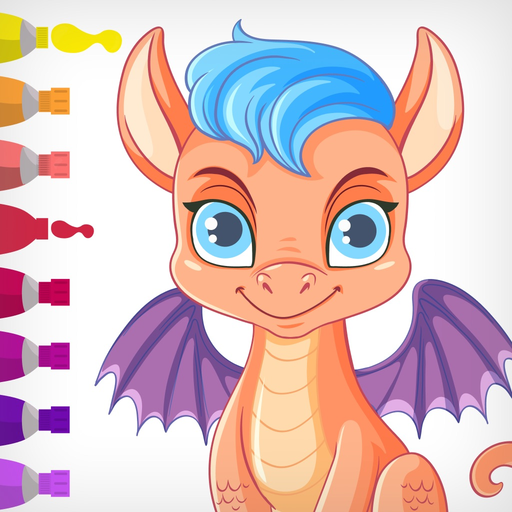 Dragons coloring book & pages app icon