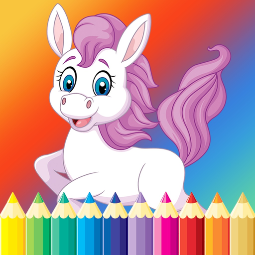 Pony Princess Coloring Book for Kids - Drawing free games app icon