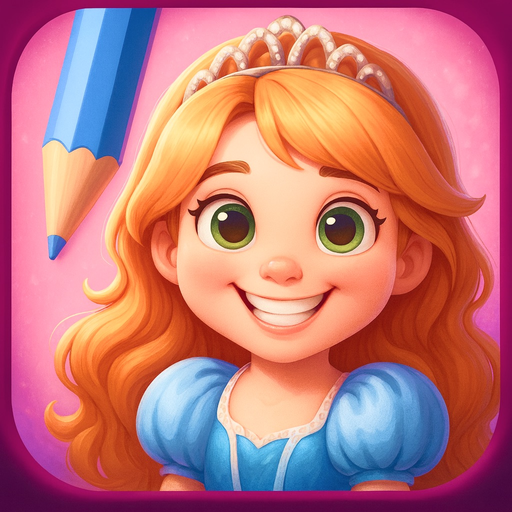 Princess with Coloring Book app icon