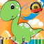 Cute Dino Paint and Coloring Book Learning Skill - Fun Games Free For Kids icon