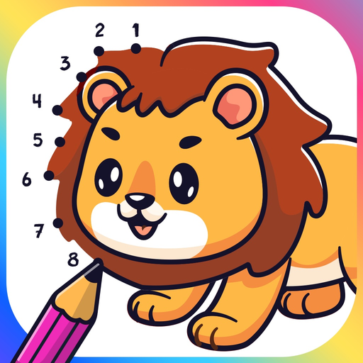 Connect dots for coloring book app icon