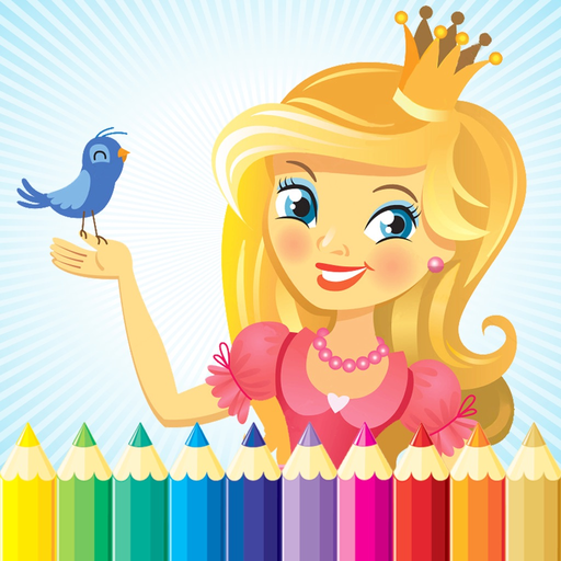 Princess & Fairy Coloring Book - All In 1 Drawing, Paint And Color Games HD For Good Kid app icon