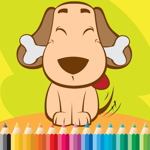 Dog Coloring Book For Kids: Drawing & Coloring page games free for learning skill app icon