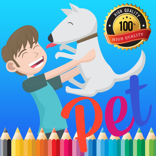 Cute Pet Paint and Coloring Book Learning Skill - Fun Games Free For Kids app icon