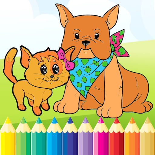 Dog & Cat Coloring Book - All In 1 Drawing Paint And Color Games for Kid app icon