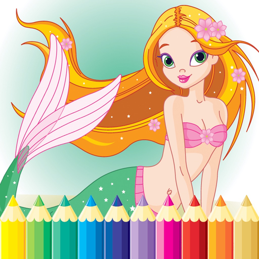 Princess & Mermaid Coloring Book - All In 1 Sea Drawing app icon