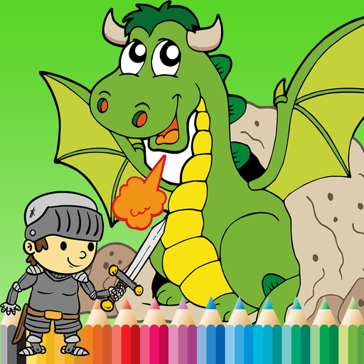 Dragon Paint and Coloring Book: Learning skill best of fun games free for kids app icon