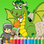 Dragon Paint and Coloring Book: Learning skill best of fun games free for kids icon