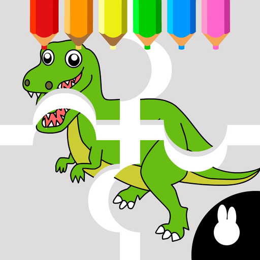 Dinosaur puzzle Doodle Colorin app icon