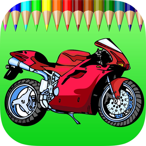 Motorcycle Coloring Book For Kids - Games Drawing and Painting For learning app icon